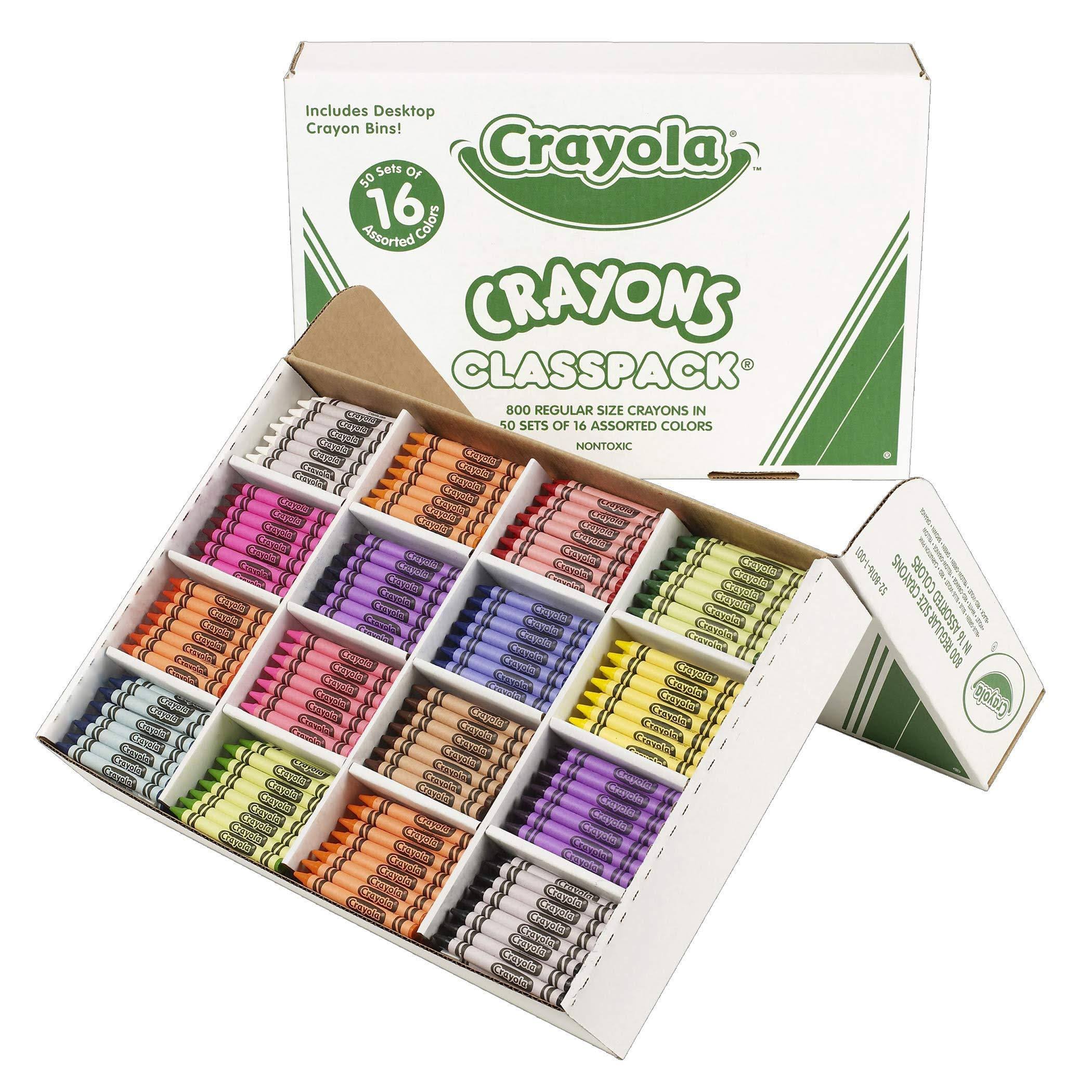 Crayola Bulk Crayons, 800 Count Classpack, 16 Assorted Colors (50 Each)