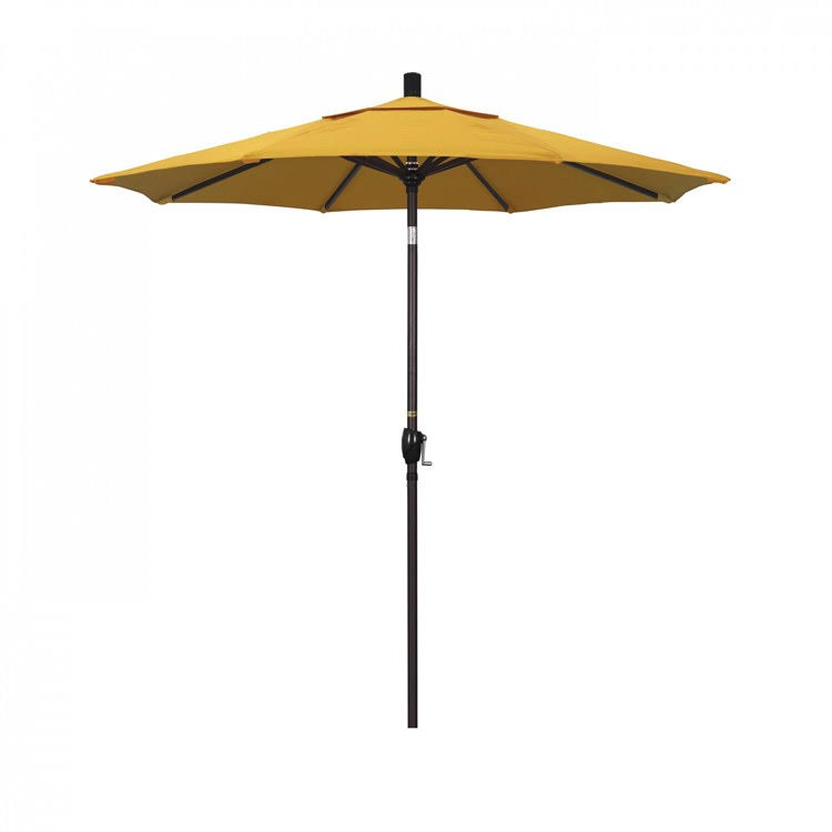 California Umbrella Pacific Trail Series 7.5& Patio Umbrella with Bronze Aluminum Pole and Ribs Push Button Tilt Crank Lift and