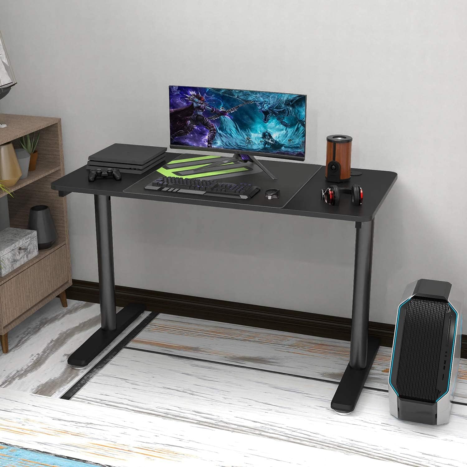 It's_Organized Computer Desk,60 X 27 inches Study Writing Desk,Large PC Laptop Table Workstation for Home Office,Widen Space Gaming Desk Multi-Functional,Black