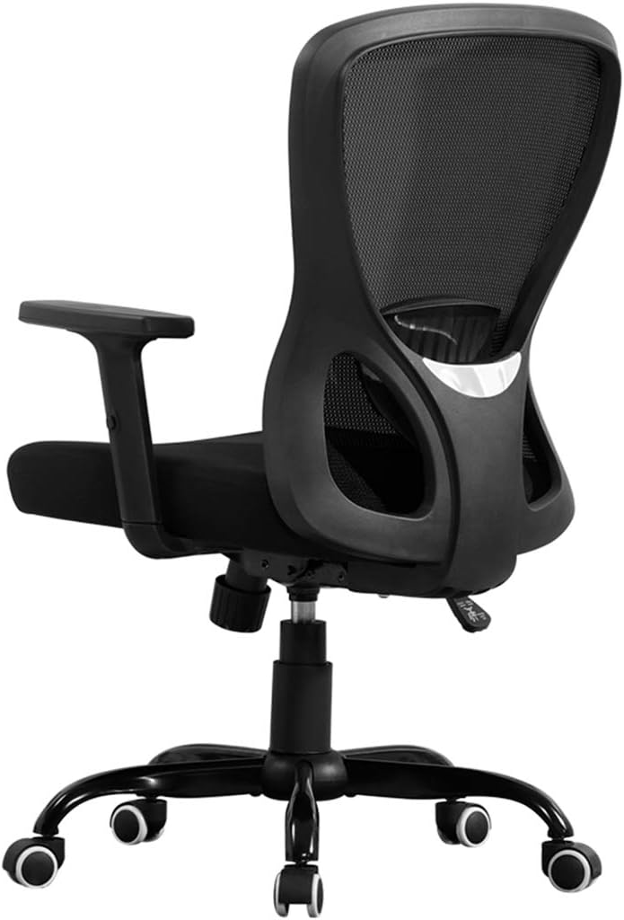 Fubas-office chair/Student Chair/Staff Chair, Ergonomic Backrest, Adjustable Lumbar Support, Tear-Resistant Mesh, Lifting Armrest (Black, White)