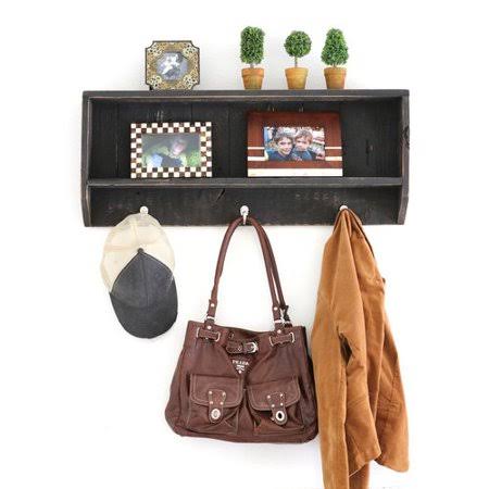 August Grove Benavides Wall Mounted Coat Rack with Hooks, Black