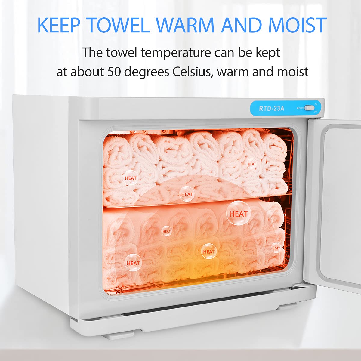 Hot Towel Warmer, W-DING Hot Towel Cabinet 23L Large Towel Heater Portable for Facials Spa Massage Salon Home
