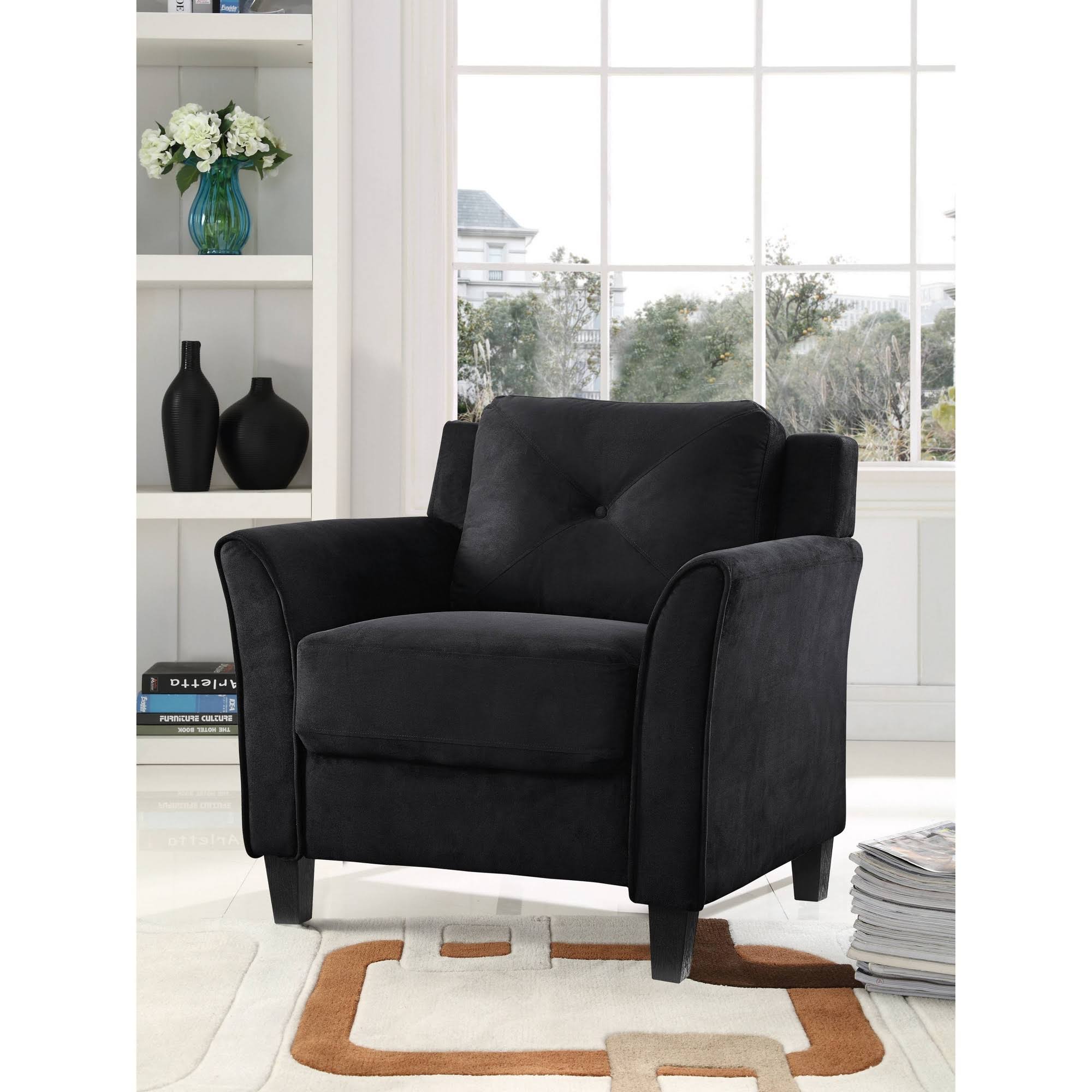 Harper Tufted Microfiber Chair Black - Studio Living