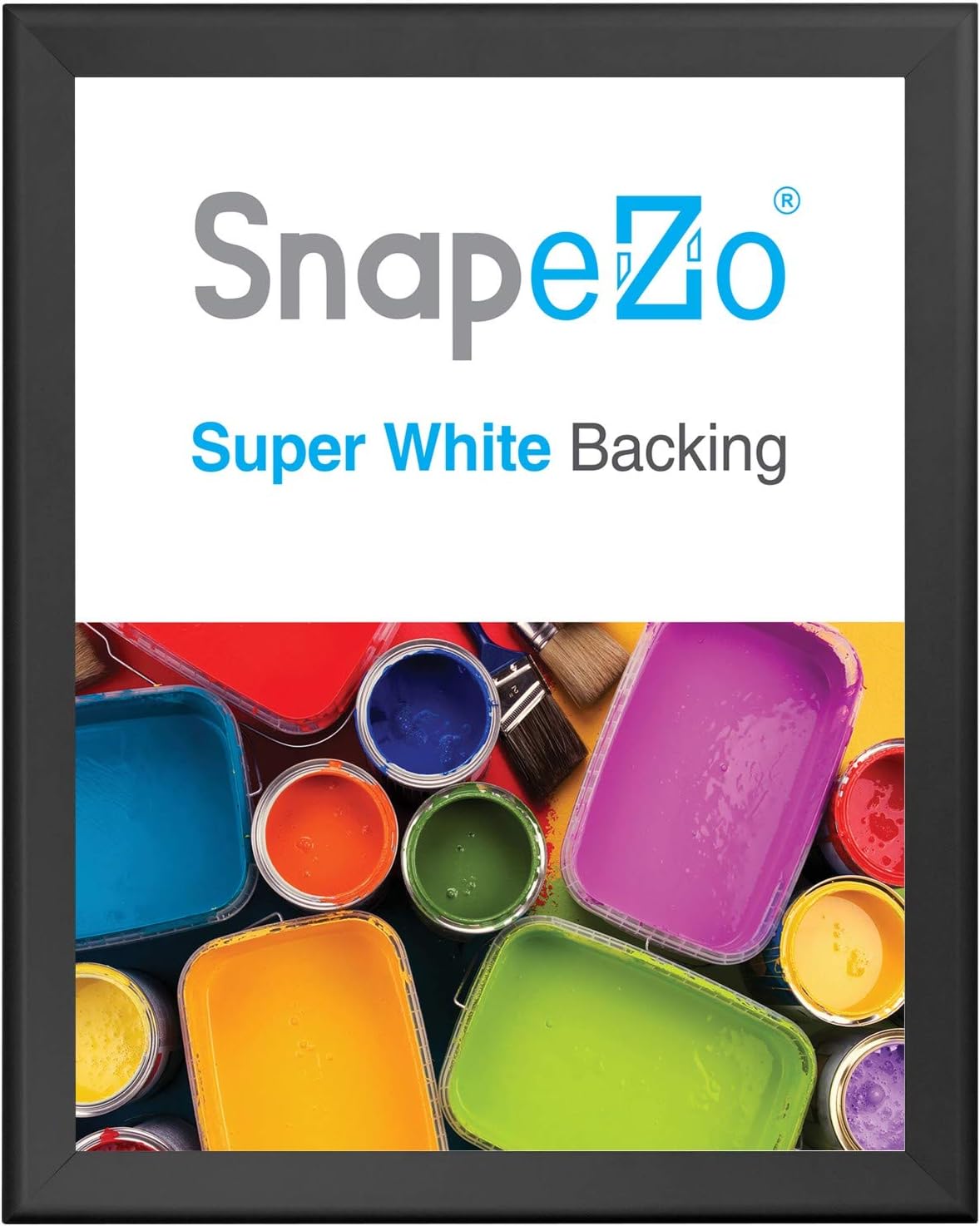 SnapeZo Poster Frame 36x48 Inches, Black 1.7 Inch Aluminum Profile, Front-Loading Snap Frame, Wall Mounting, Wide Series