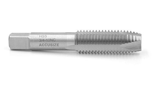 Accusize Industrial Tools 3/4-10Nc H.S.S. Spiral Point Tap, 3 Flutes, American Standard, Fully Ground, Spt-3/4-10 Pack of 2