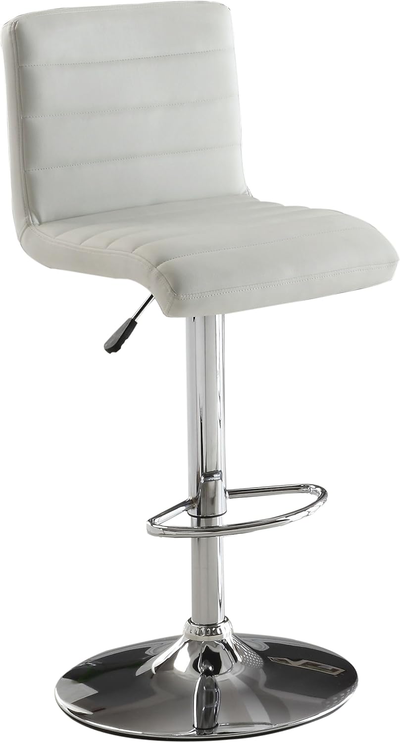 Furniture of America Milano Adjustable Leatherette Bar Stool, Black