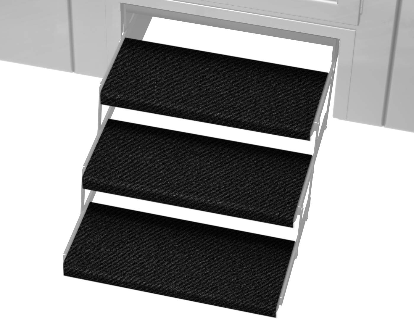 Prest-O-Fit 3-Pack 2-4080 Outrigger Jumbo RV Step Rug Black Onyx 23 in. Wide