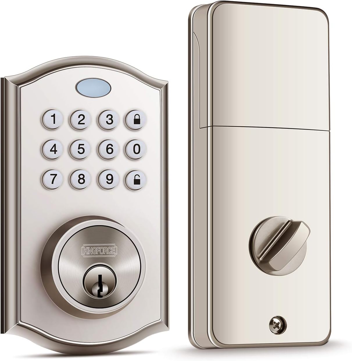 Keypad Deadbolt Lock, Easy to Install and Program, Keypad Deadbolt with Auto-Alarm, Keyless Entry Door Lock with Auto-Lock Function for Security, 50 Customizable User Codes, and Back-Lit Smart Keypad Pack of 2