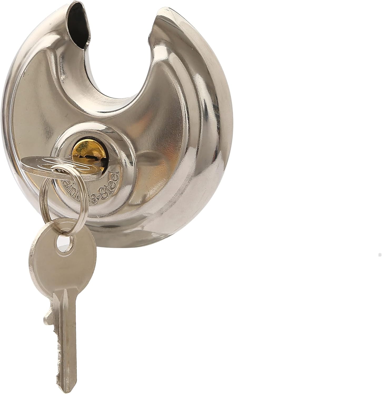 24 Pack Wholesale Lot DISC PADLOCK 80mm Steel Armor Storage Trailer Round lock- Stainless Steel Lock Pack of 2