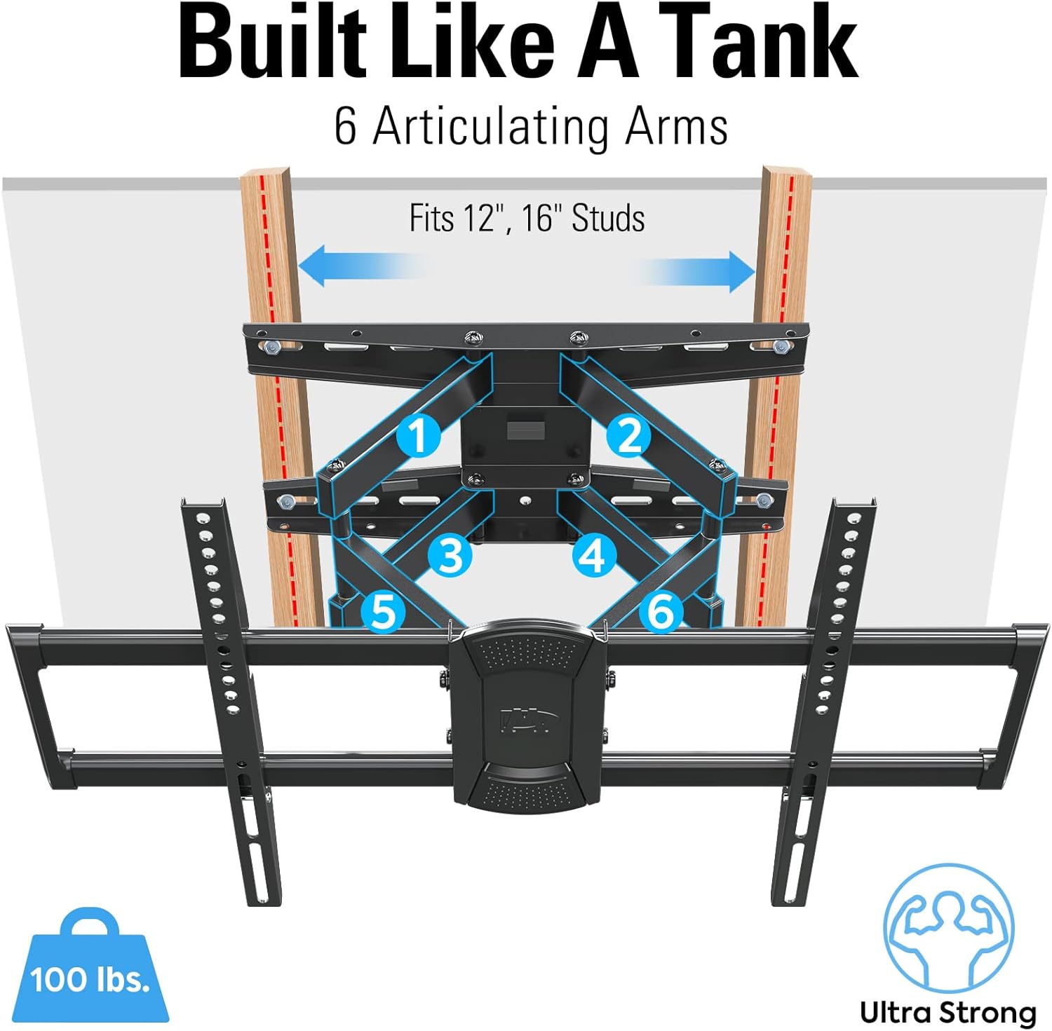 Mounting Dream TV Wall Mount Swivel and Tilt for Most 42-75 Inch TVs, Full Motion TV Mount TV Bracket with Articulating Arms, Max VESA 600x400mm and 100 LBS Loading, Fits 16