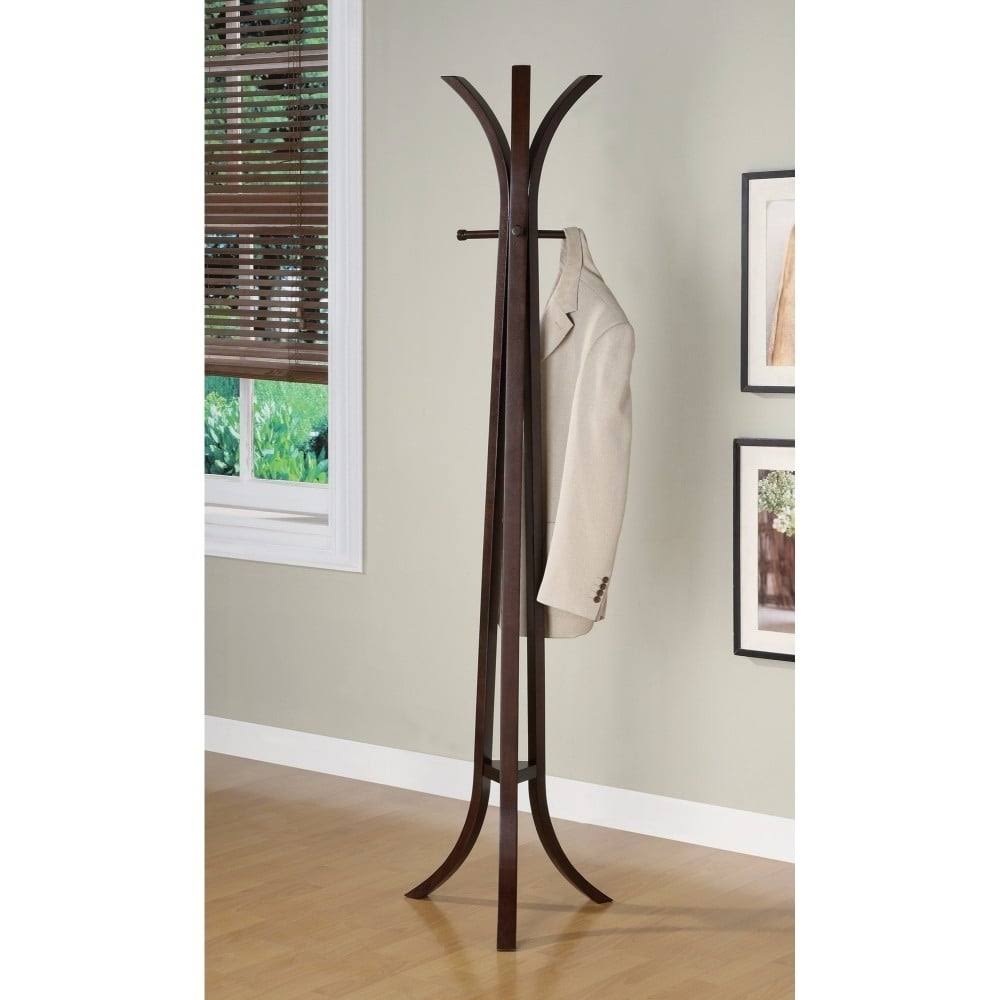 Benzara - Contemporary Wooden Coat Rack, Brown