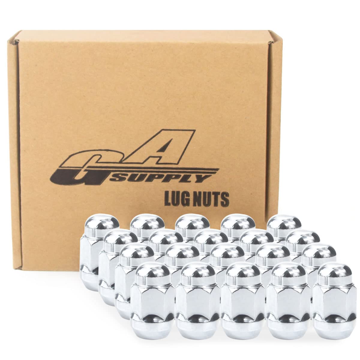 GAsupply M12x1.5 Lug Nuts Chrome, Closed End Bulge Acorn Lug Nuts 1.38