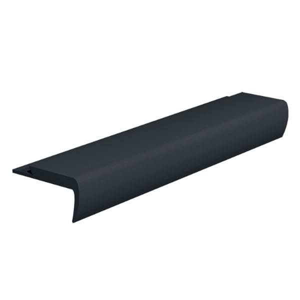 Roppe Rubber 0.38x22 Thick x 108x22 Wide x 1.75x22 Length Stair Nose in Black 11R1P100
