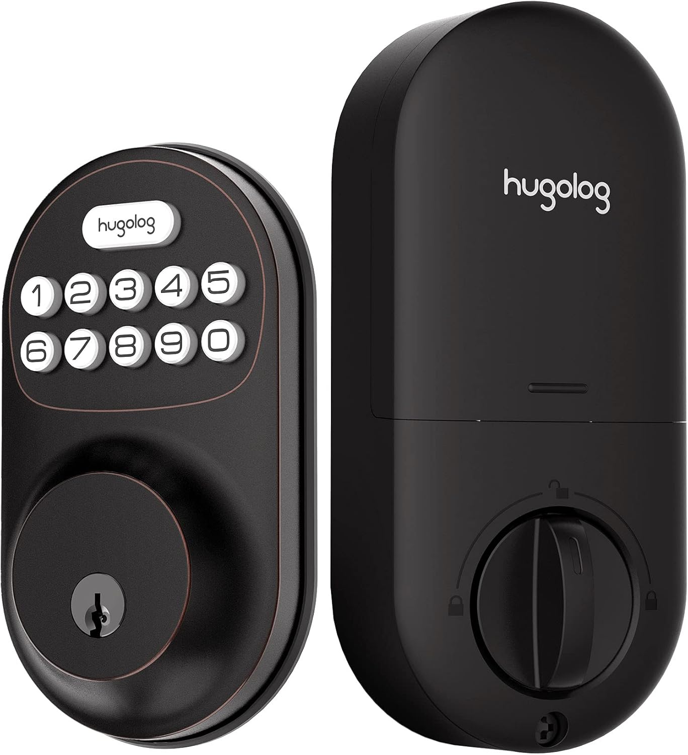 Hugolog Deadbolt Lock Electronic ,Keypad Keyless Entry Door Lock Motorized Auto-Locking Easy to Install High Security Material for Metal Home & Office Pack of 2
