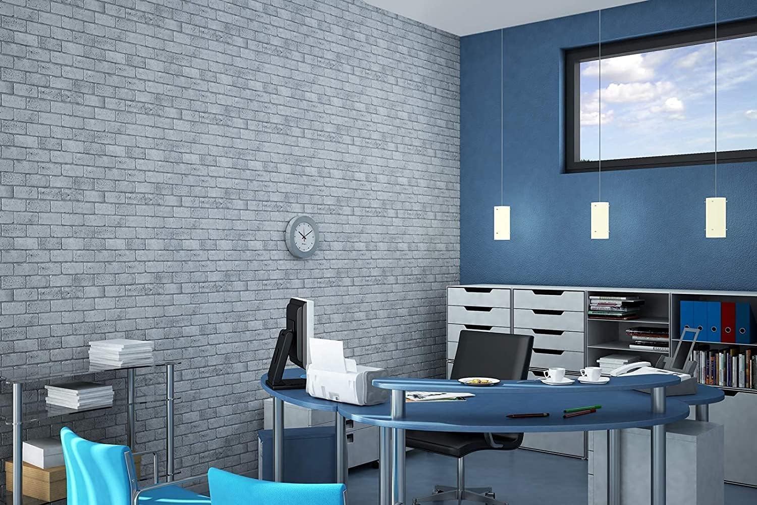 Retro-Art 3D Wall Panels, Pack of 6, Old White Brick in Grey White, PVC, 38.2