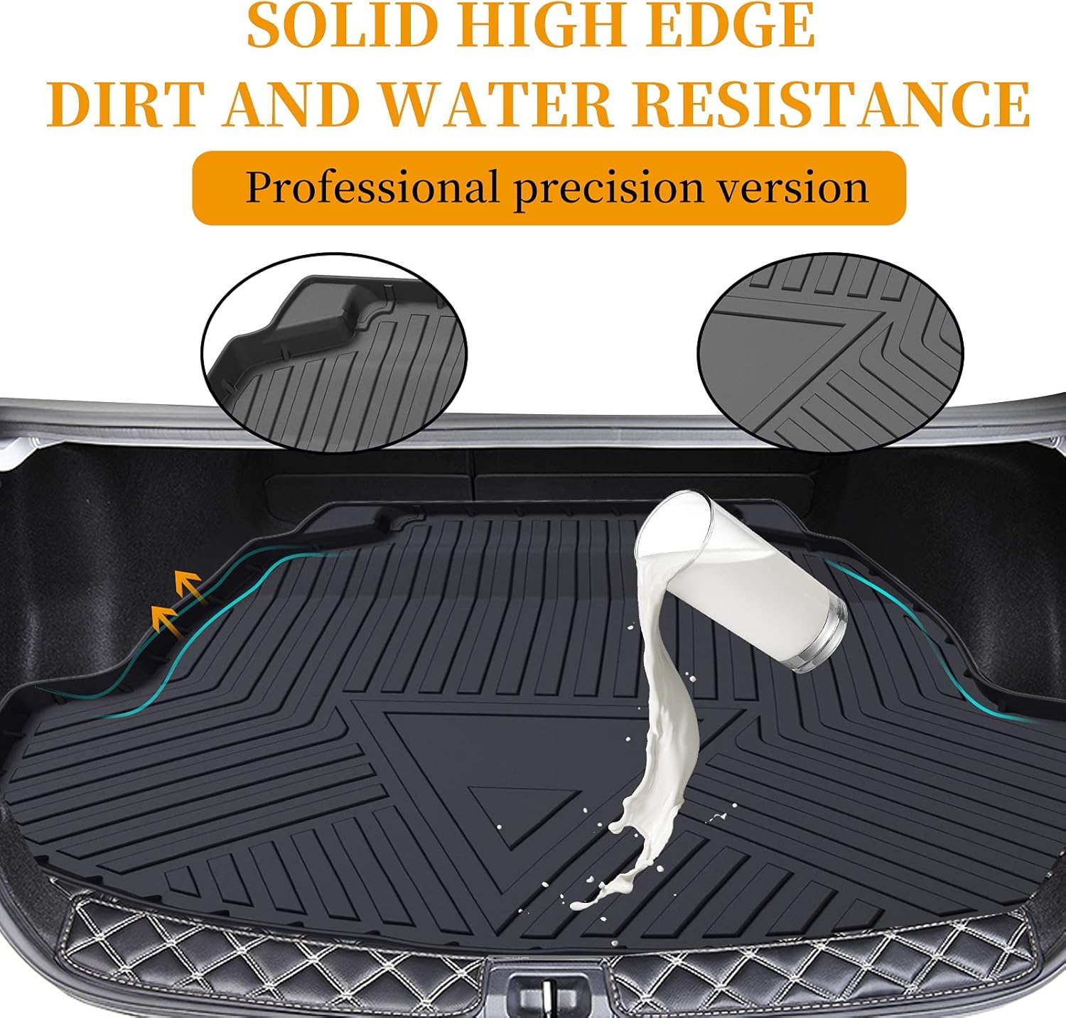 Elsetyler Cargo Liner for 2021 Corolla - Black TPO All Weather Heavy Duty Waterproof Rear Cargo Tray Trunk Floor Mat Protector Compatible with 2020 2021 Toyota Corolla