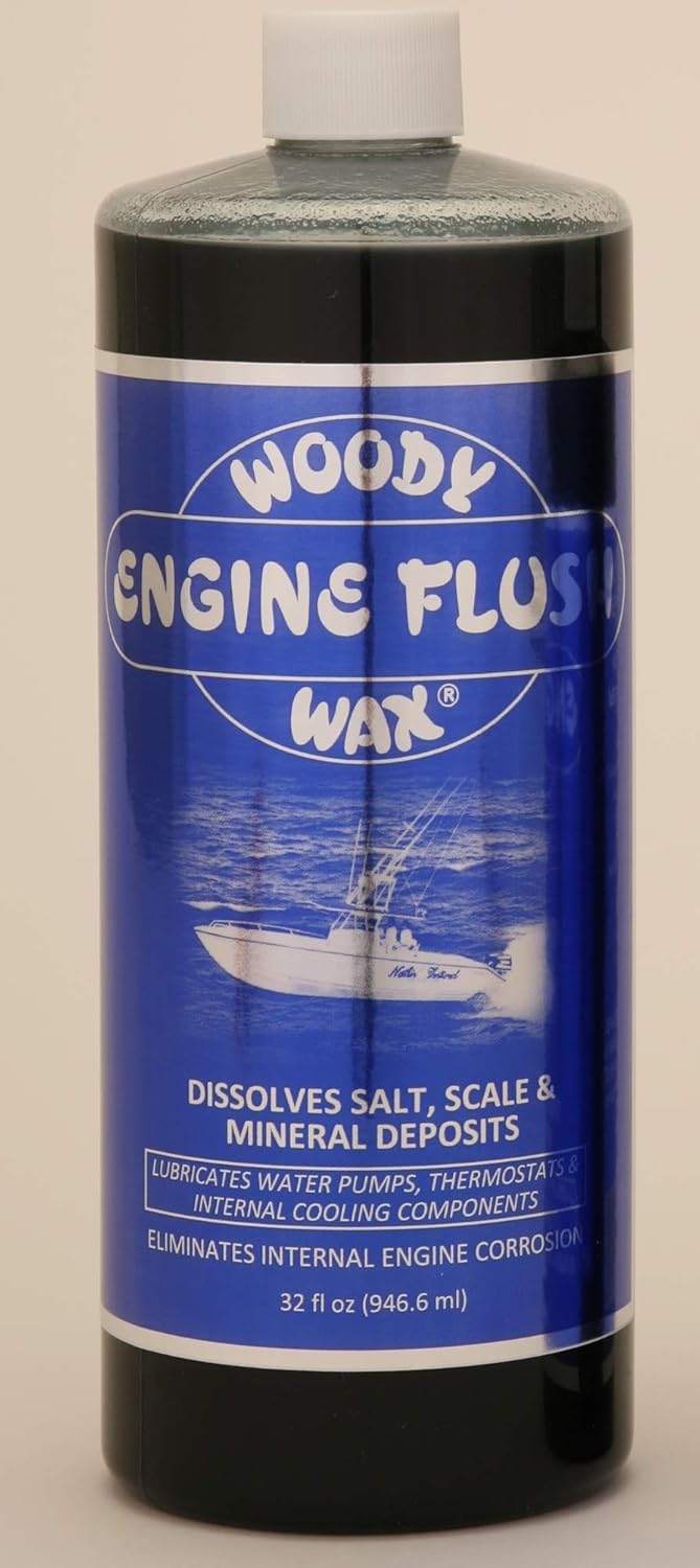 Woody Wax Engine Flush Refill 32oz. Protects and Lubricates Internal Cooling Systems from Salt Water Corrosion! Pack of 2