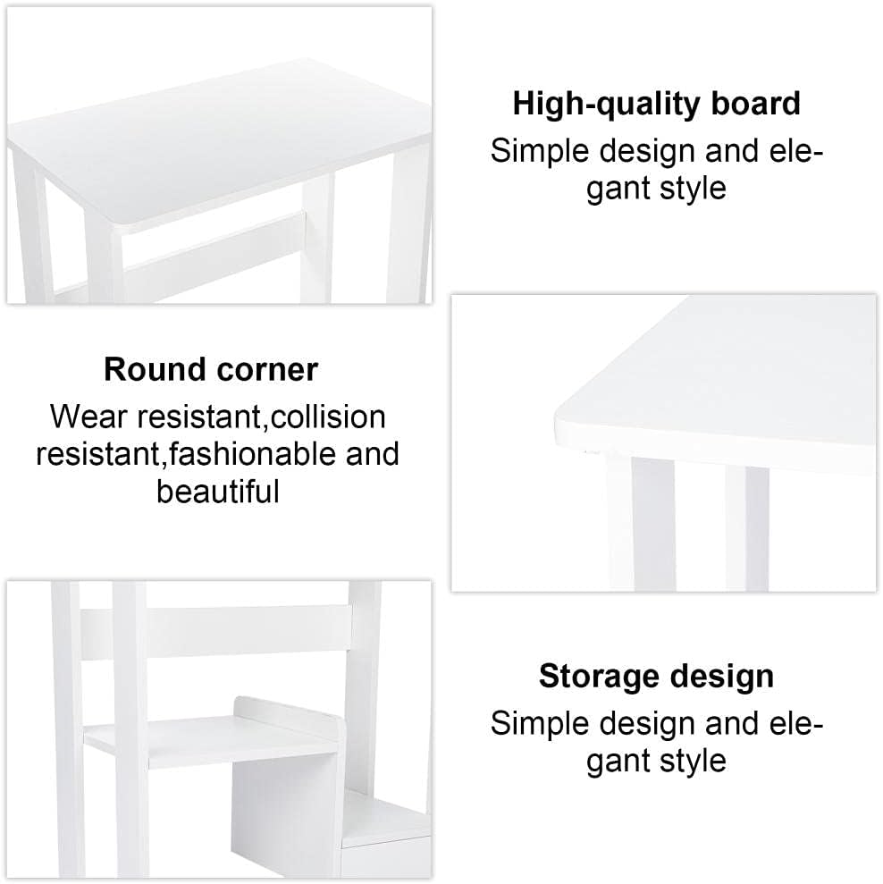baodanla Computer Desk Table Workstation Home Office Student Dorm Laptop Study W/Shelf, 31.5 inch Students Study Writing Table Activity School Writing Desk Pack of 2