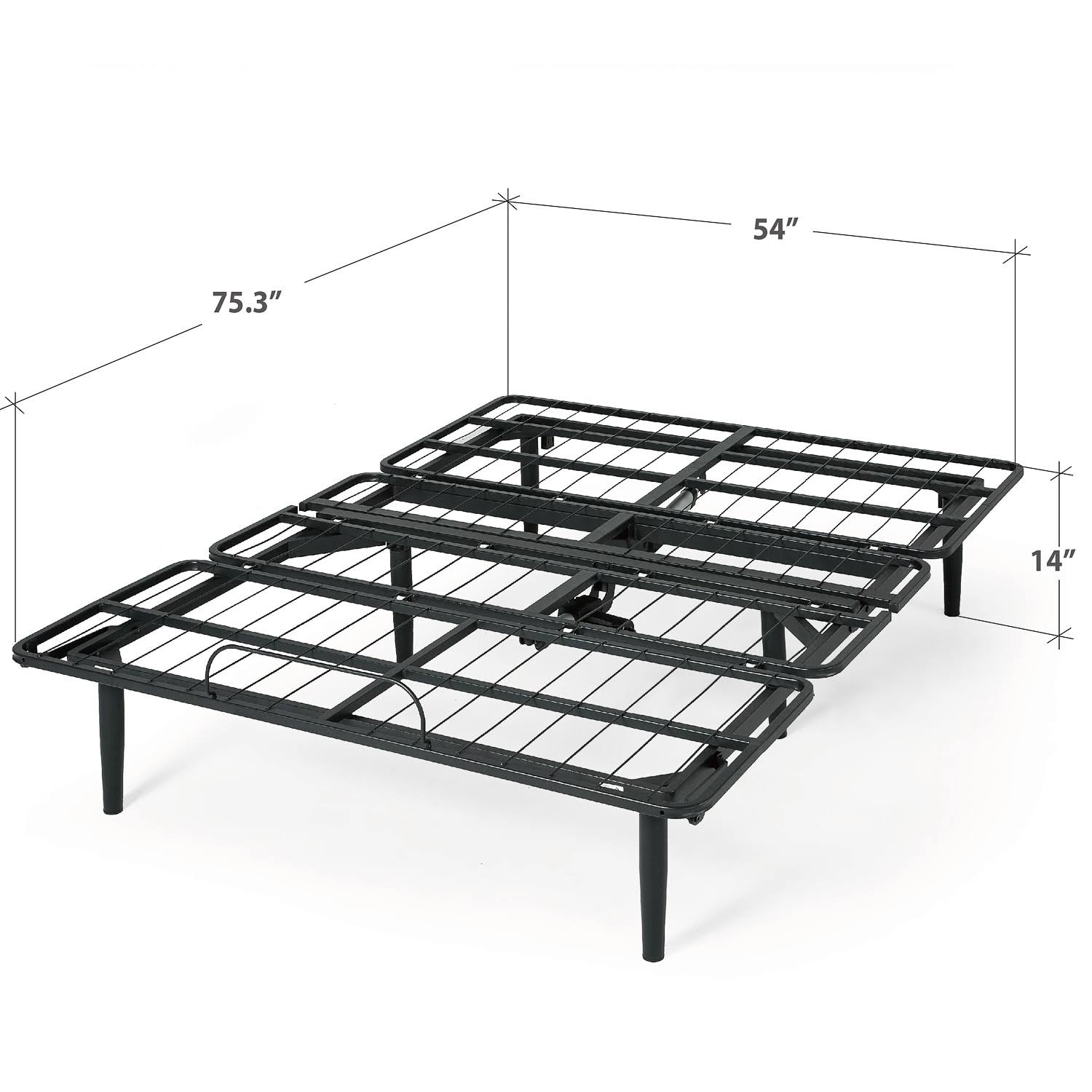 Priage by Zinus Adjustable Black Metal Bed Base with Remote and Head and Foot Incline - Full