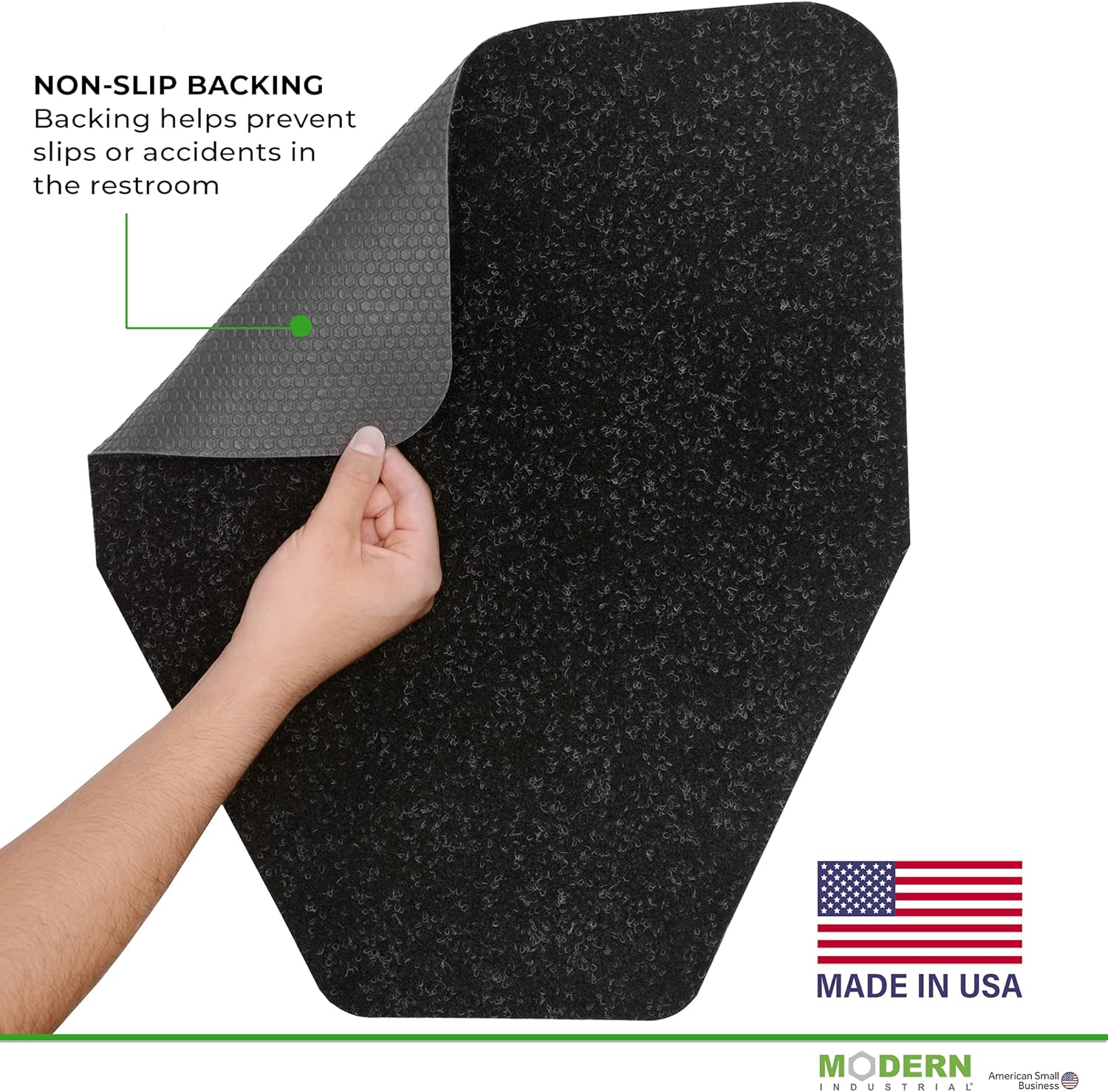 Urinal Mat (6-Pack) Non-Slip, Odor-Eliminating Disposable Commercial Urinal Mats (Black) - Made in USA