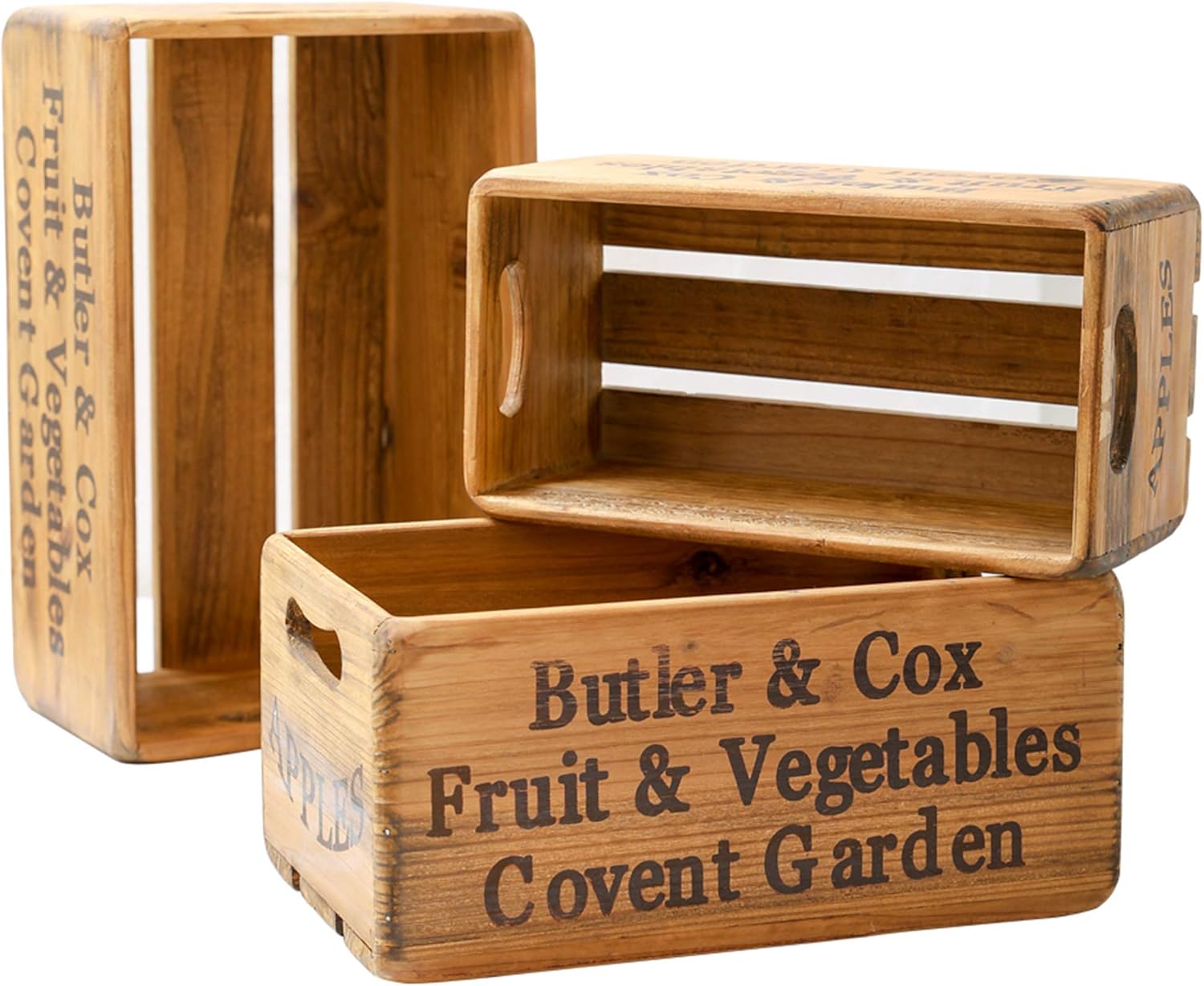 Gift Crate Wooden Boxes Small Rustic Farmhouse Style Set of 3 Decorative Fake Plant Bathroom Decor Glass Mason Jar Holders Small Box for Storage and Display (Natural) Pack of 2