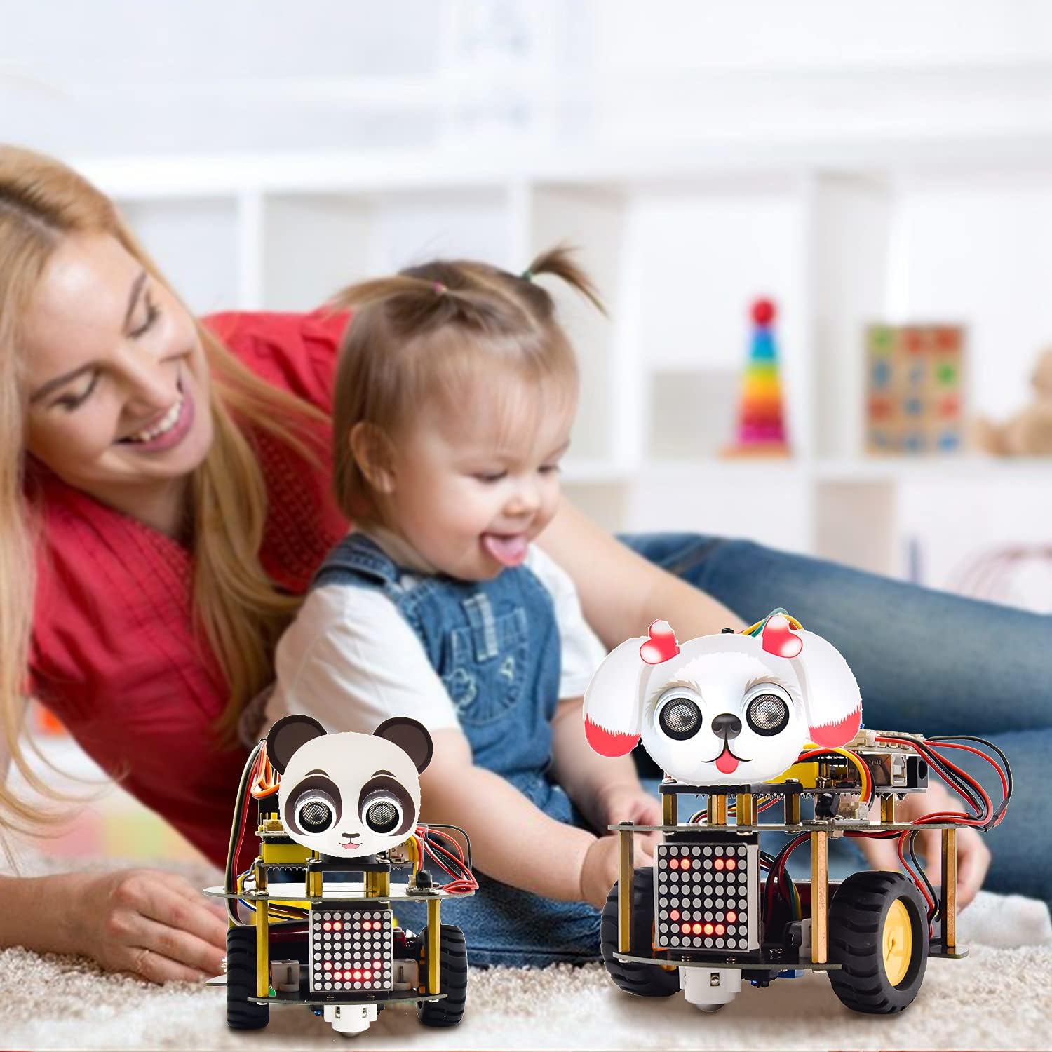 KEYESTUDIO Turtle Smart Robot Car Kit V3.0 for Arduino, IR Remote/Bluetooth Control, 8x8 LED Matrix, Line Tracking, Ultrasonic Obstacle Avoidance/Follow Pack of 2