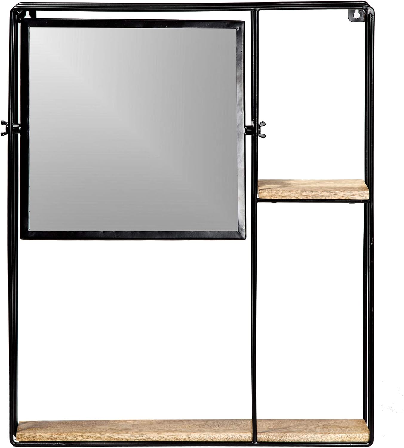 Fetco Jeeves Shelving and Organizational Mirror, Black