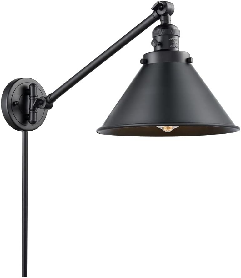 Innovations 237-BK-M10-BK 1 Light Swing Arm, Matte Black