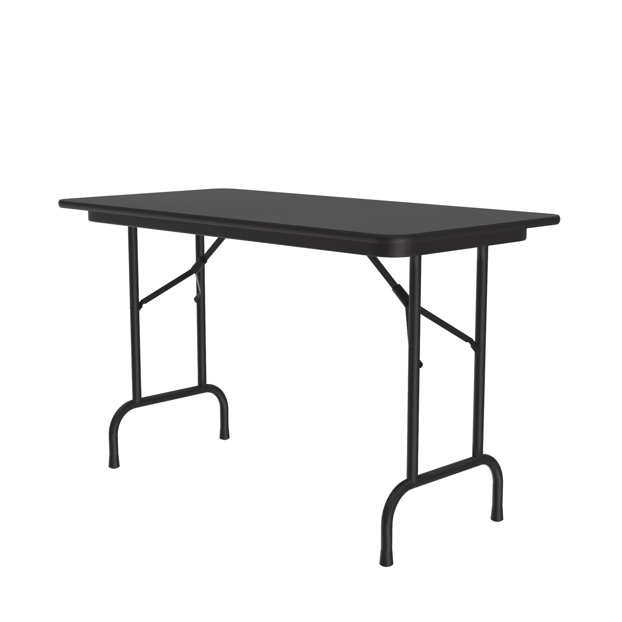Correll Folding Table - Laminate - 48x22L x 24x22W - Rectangular - Black
