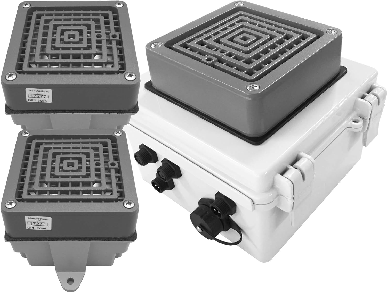 Linortek Netbell-KB-E2M TCP/IP Network All-in-One Extra Loud Automatic Factory Warehouse Break Buzzer System Programmable Bell Timer Web-Based Bell Controller w/2 External Buzzers (3 Buzzers System)