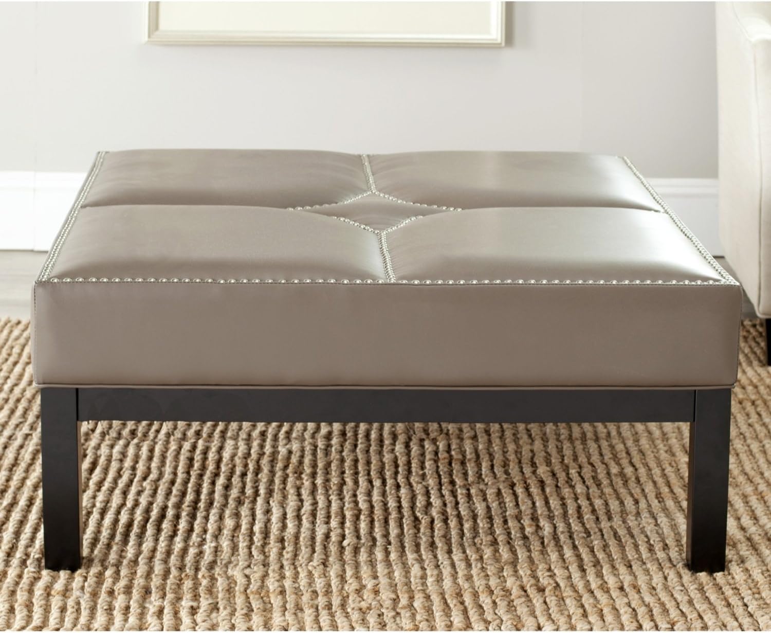 Safavieh Mercer Collection Terrence Cocktail Ottoman, Black