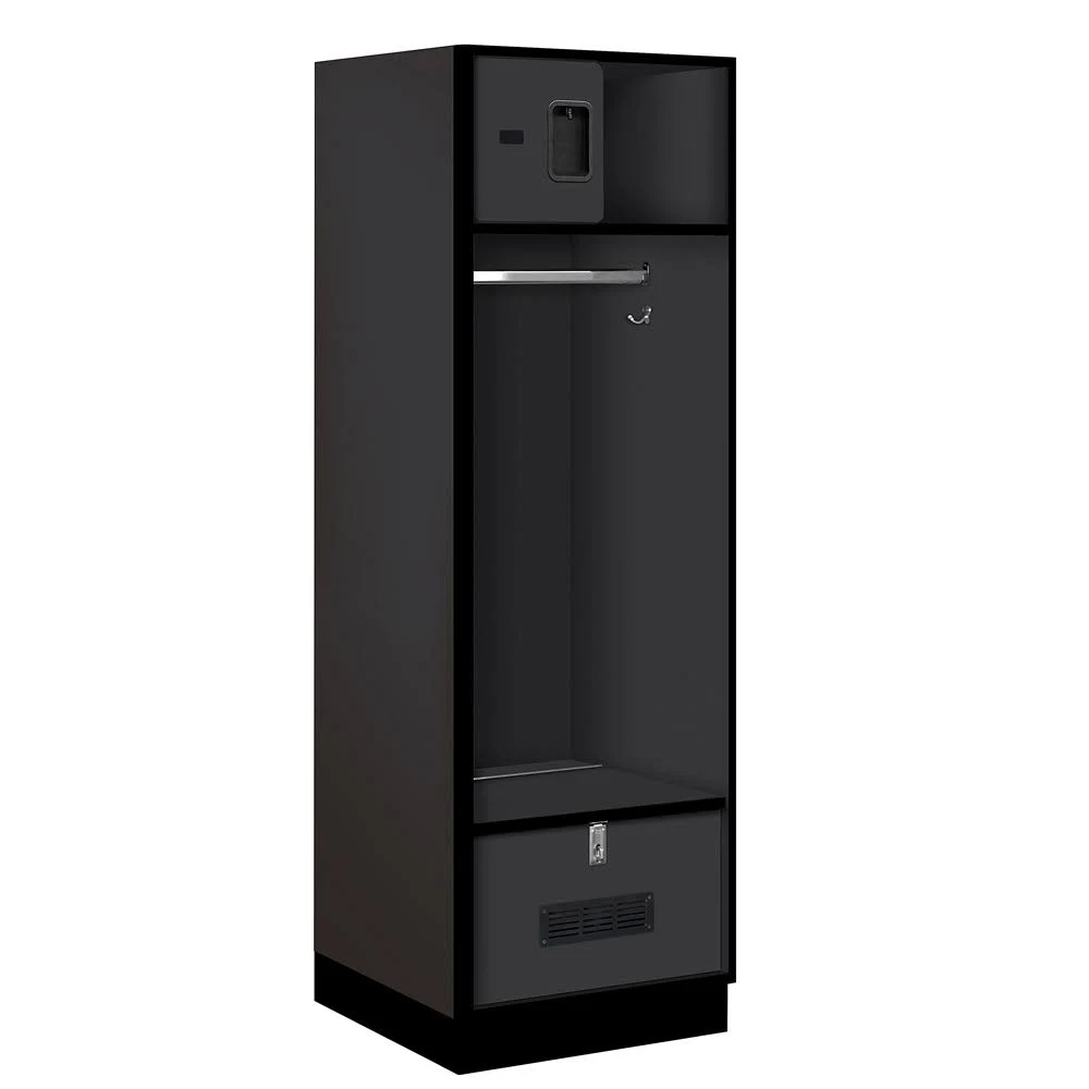 Salsbury Industries Open Access Designer Wood Locker, 24-Inch, Black