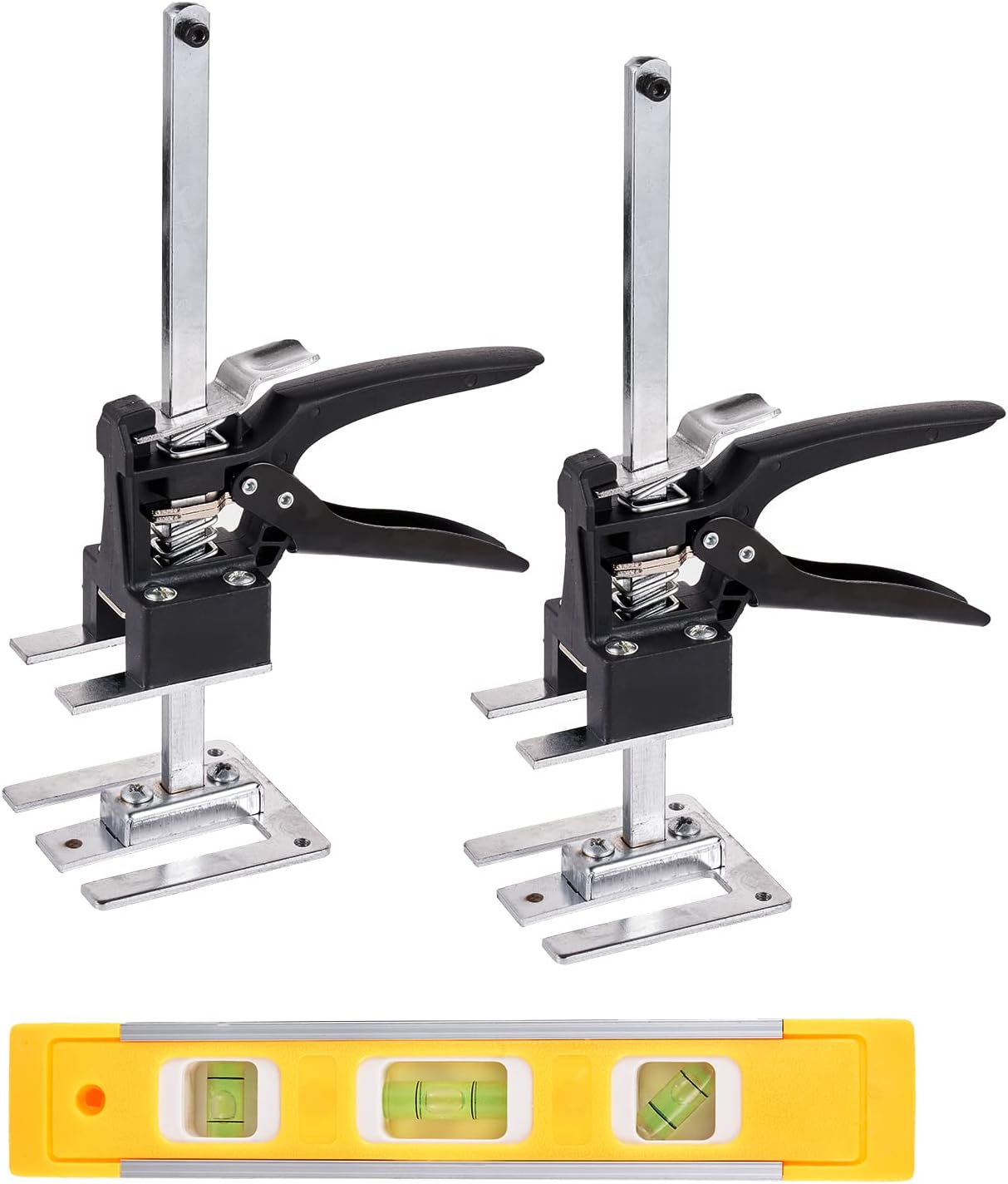 MiiMoo Labor Saving Arm Jack 2 Pack 12 Inch Hand Jack Lift Tool with Spirit Level, Door Panel Lifting Cabinet Jack Board Lifter for Floors Doors Cabinet Installation