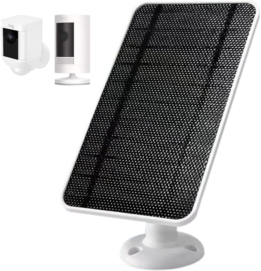 JJMASEE Solar Panel for Spotlight Cam Battery and Stick Up Cam Battery,Weatherproof Continuous Power Supply with 13 FT Cable and Adjustable Wall Mount (1 Pack)
