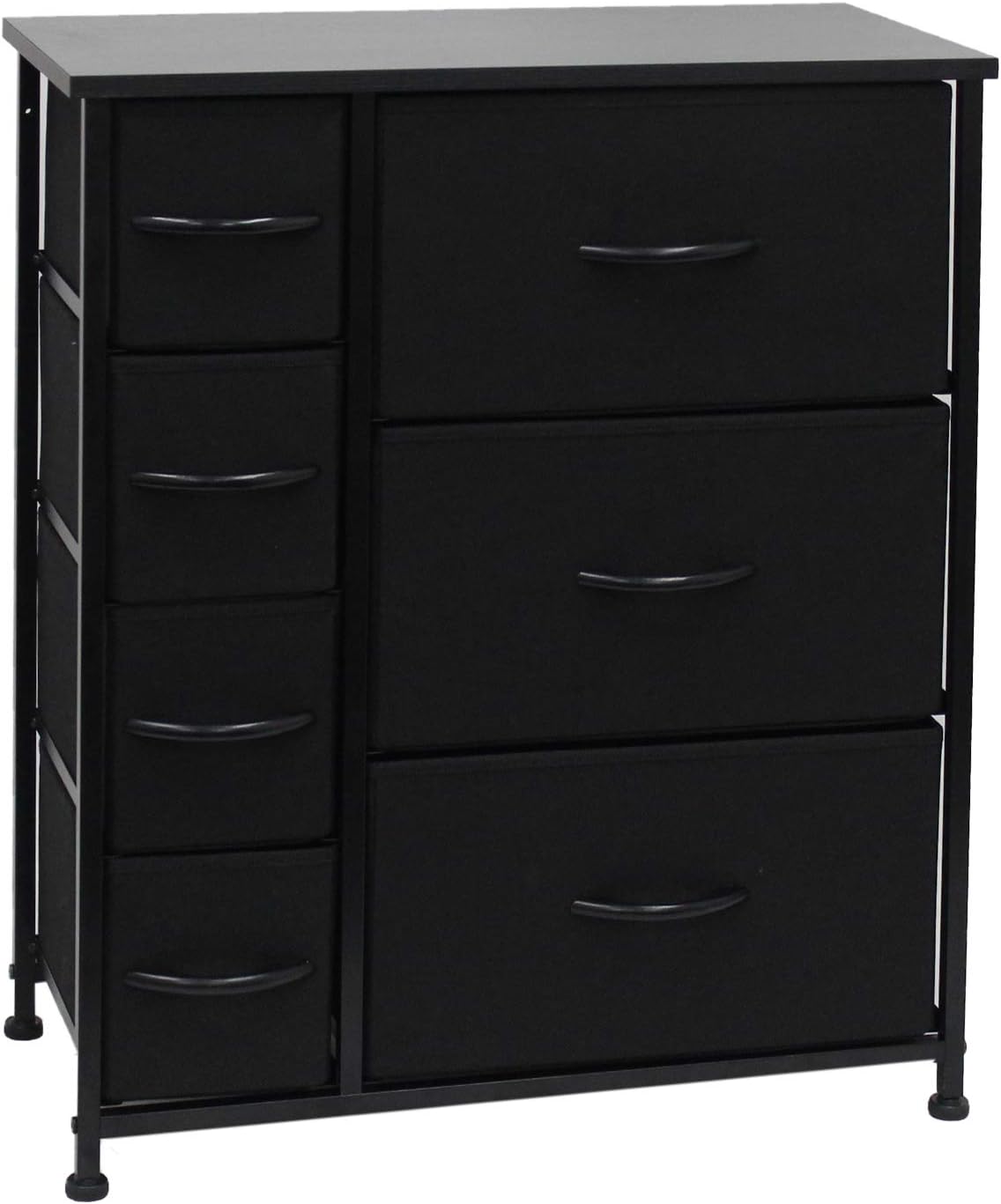 JAJUMUDO Dresser with 7 Drawers,Small Bedroom Dresser,Wood Dresser for Bedroom, Living Room, Closets & Nursery(Black)