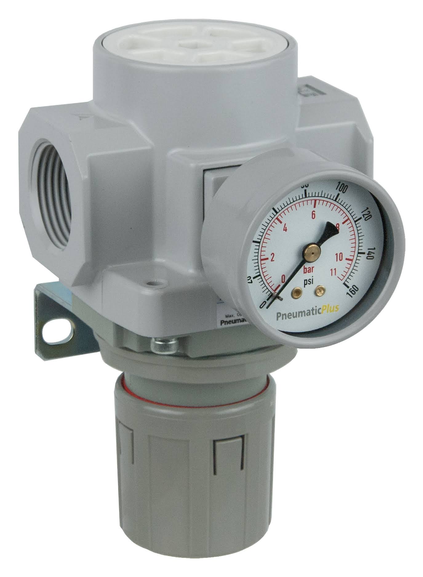 PneumaticPlus SAR600-N10BG Compressed Air Pressure Regulator 1x22 NPT - Bracket, Gauge