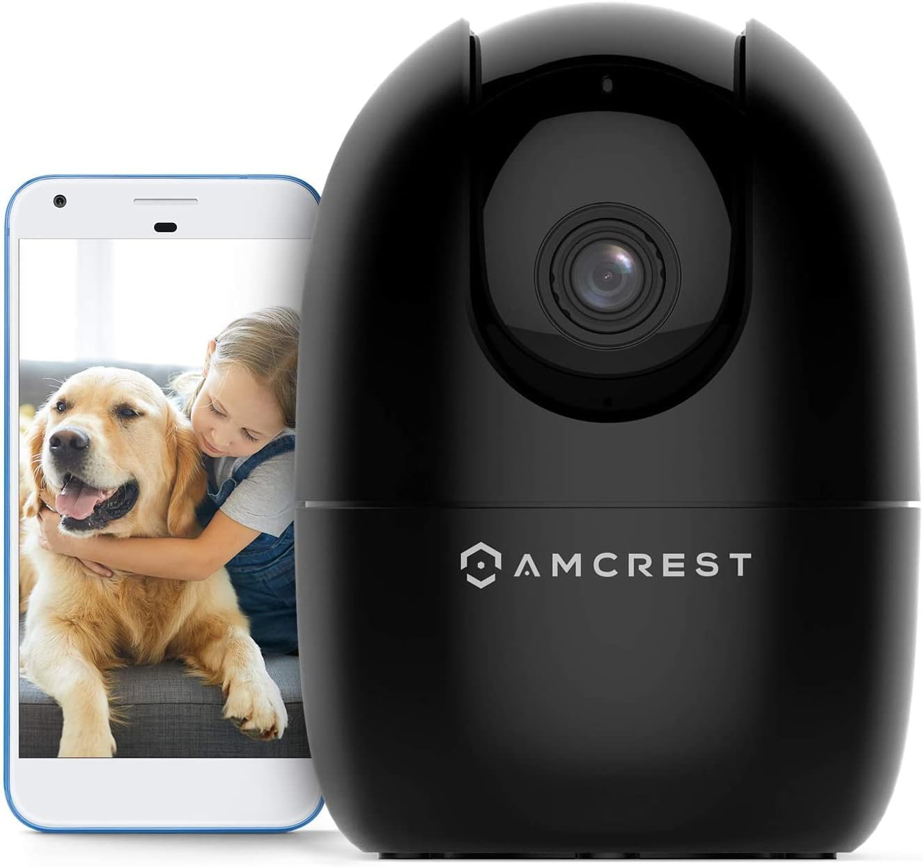 Amcrest 1080P WiFi Camera Indoor, Nanny Cam, Dog Camera, Sound & Baby Monitor, Human & Pet Detection, Motion-Tracking, Phone App, Pan/Tilt Wireless IP Camera, Night Vision, Smart Home ASH21-B