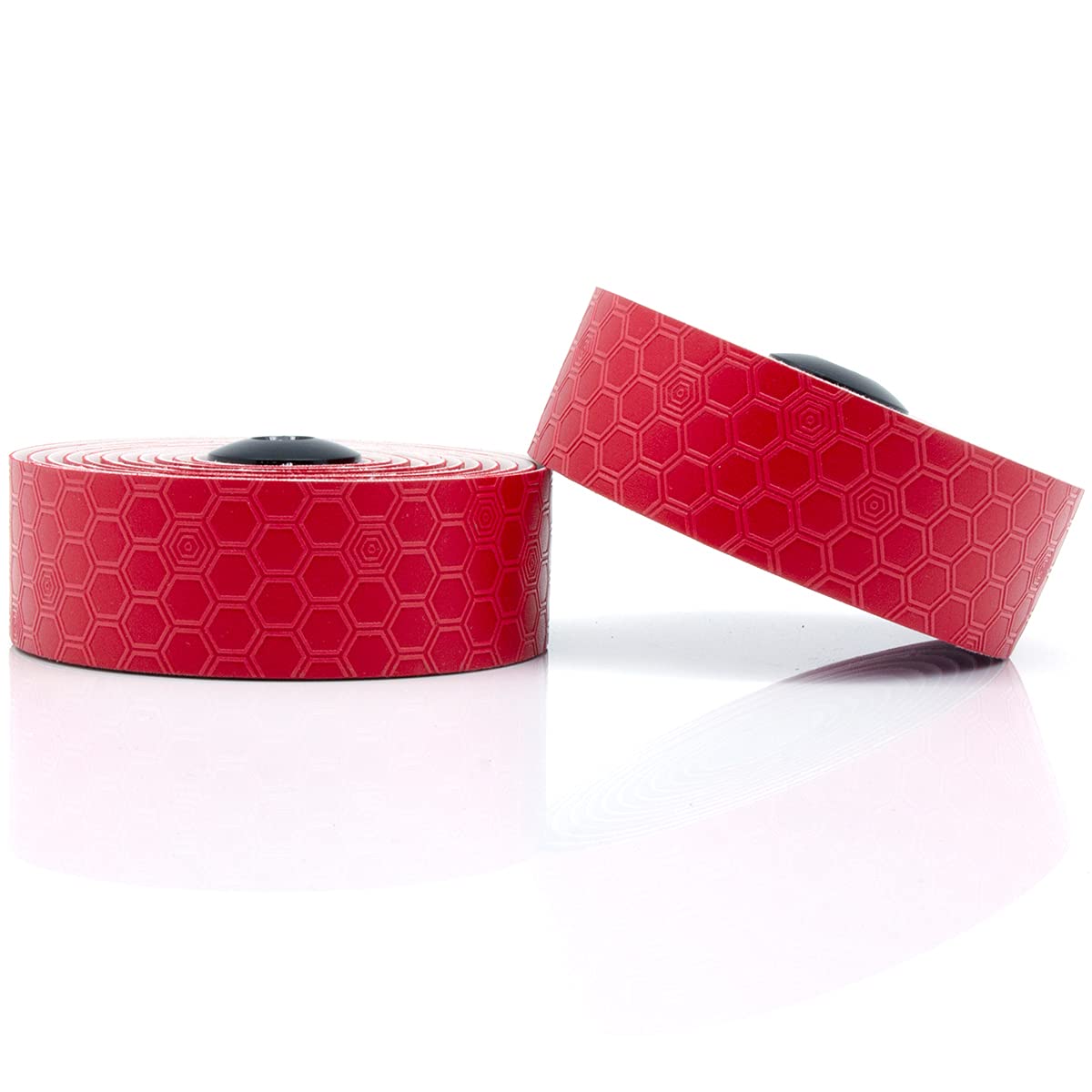 KINGOU Bike Handlebar Tapes PU Grippy Bicycle Bar Tape Wraps with Adhesives, End Plugs and Finishing Tapes - Orange Pack of 2