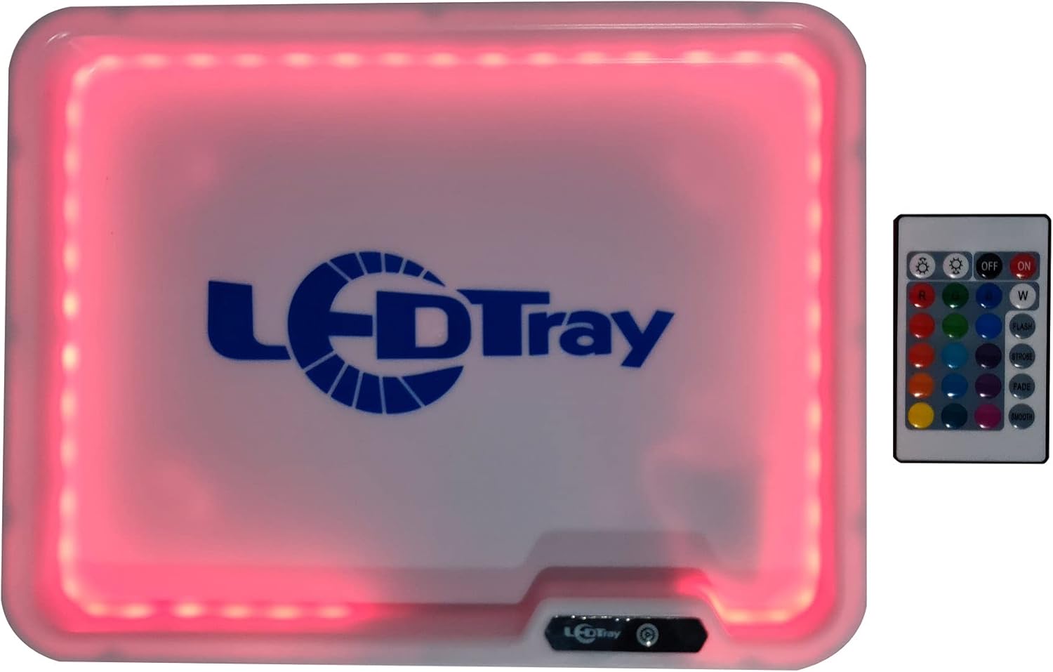 LED Rolling Tray Serving tays LEDTRAY Light UP Tray with Remote 16 Colors RGB Lights Pack of 2