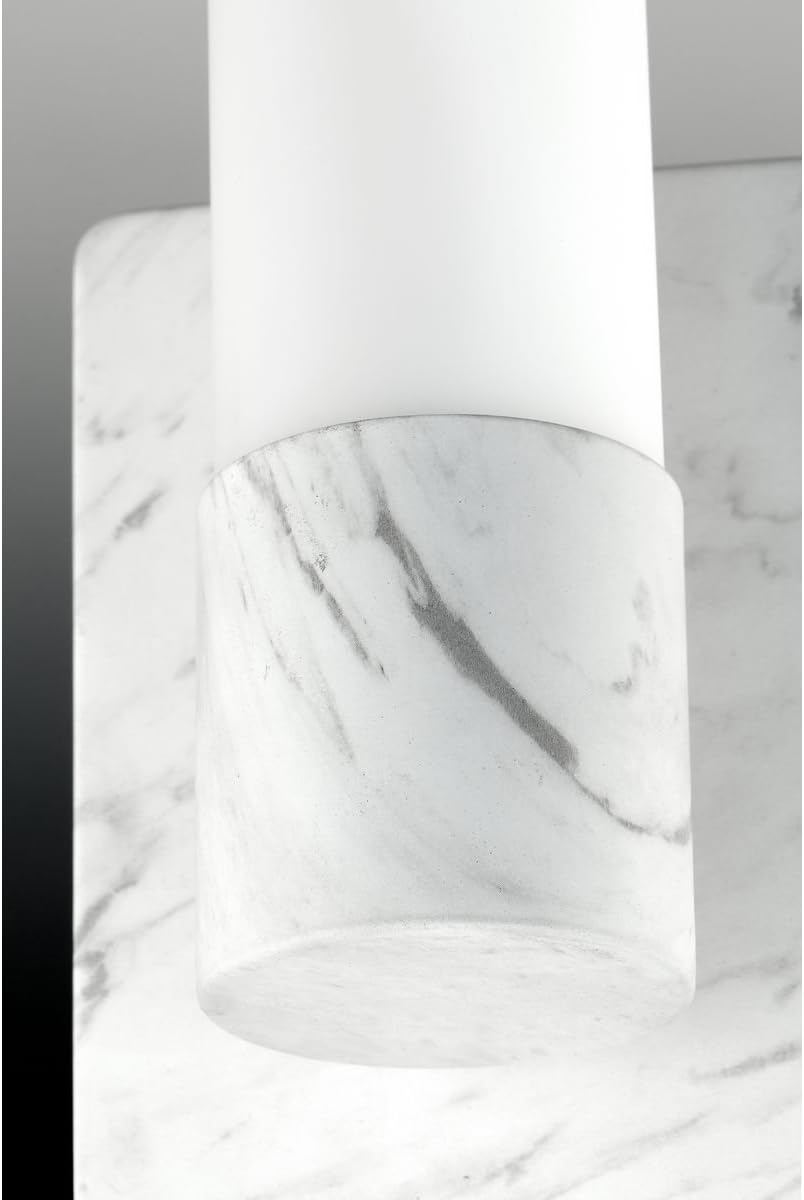 Progress Lighting P710047-150-30 One-Light Led Wall Bracket, Faux White Marble