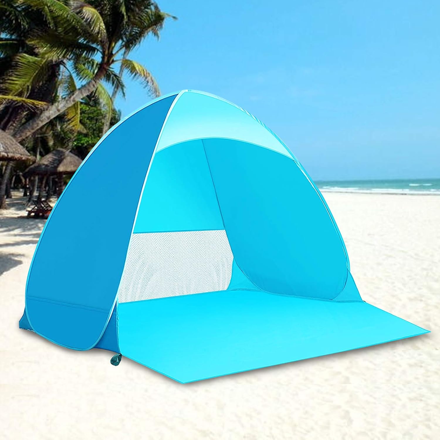 Beach Tent,Kratax UPF 50+ Sun Shelter,Lightweight Beach Sun Shade,Portable Babay Canopy Cabana,Automatic Sun Umbrella,Pop Up Beach Tents Fit 2-3 Person,for Kids Care Family Camping Picnic Fishing.