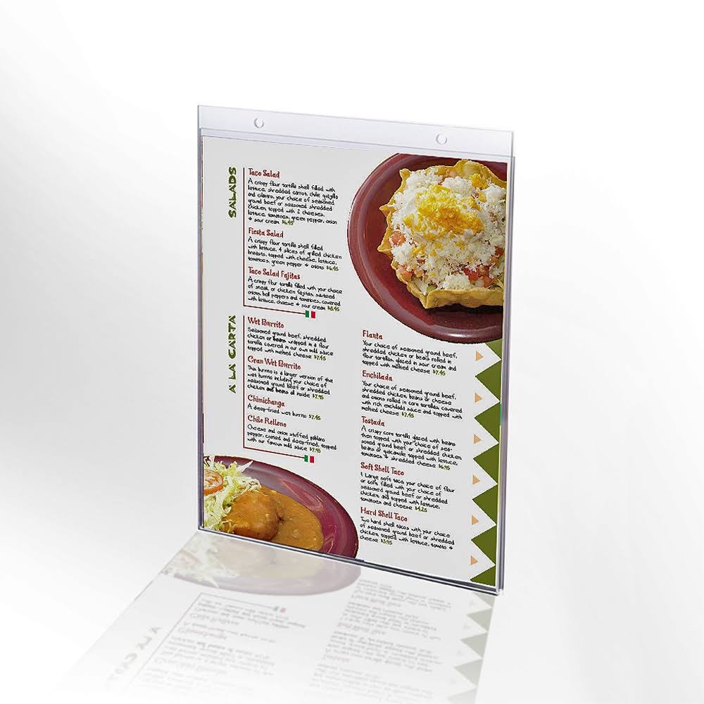 Azar 162710 11 inchw x 14 inchh Wall U-Frame Acrylic Sign Holder, 10Pack