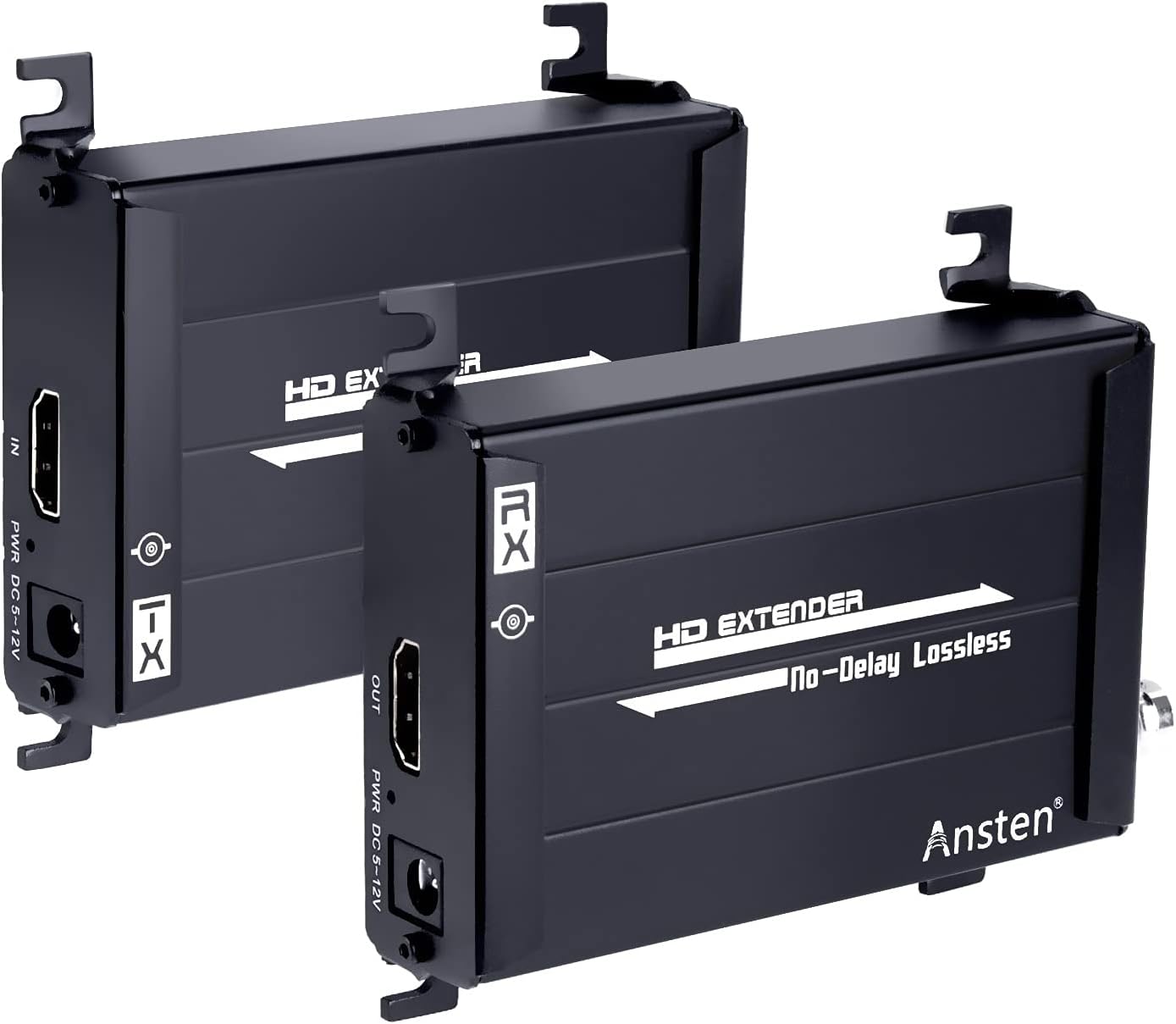 HDMI Over Coax Extender,ANSTEN HDMI Transmitter and Receiver Support 1080P Full HD HDMI Signal Lossless No Delay, Up to 300m/984FT HDMI Extender Via Coaxial Cable (Black)