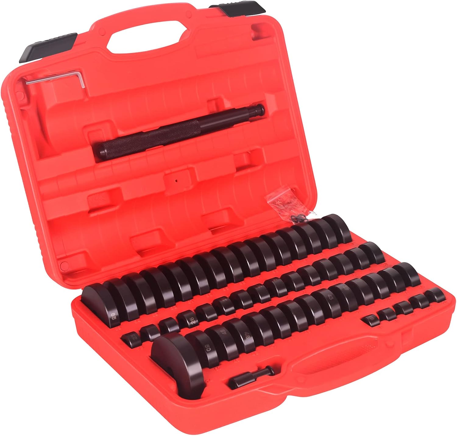 SCITOO 52Pc Custom Bushing Bearing Removal Seal Driver Tool Set Fit for Most Cars, Transmission Wheel Axle Bearing Race Seal Tool Kit