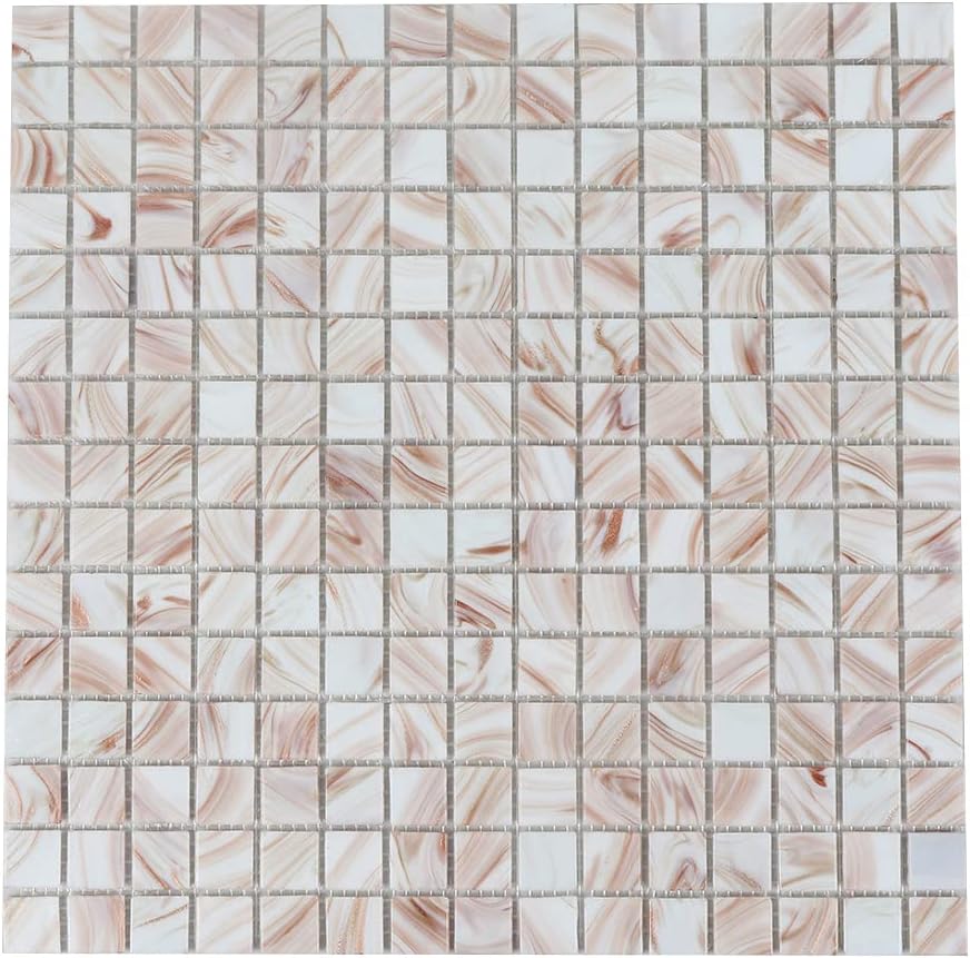 Youweii Premium Quality Square Contemporary Ocean Blue Iridescent Glass Mosaic Tile Bathroom Kitchen Backsplash Tiles - Single Sheet (13 inches x 13 inches,1.15 SQ FT,10 Sheets))