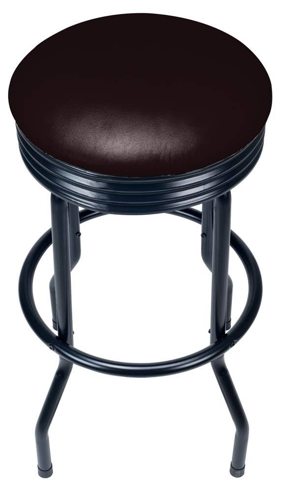 Trademark Global Outdoor Ribbed Swivel Barstool - Black