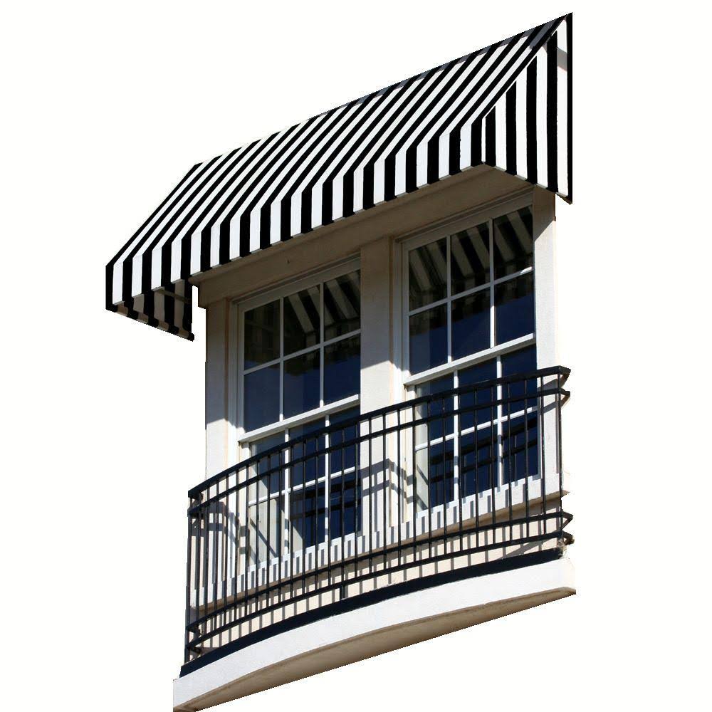 Awntech 10.38 ft. Wide New Yorker Window/Entry Awning (24 in. H x 36 in. D) Black/White