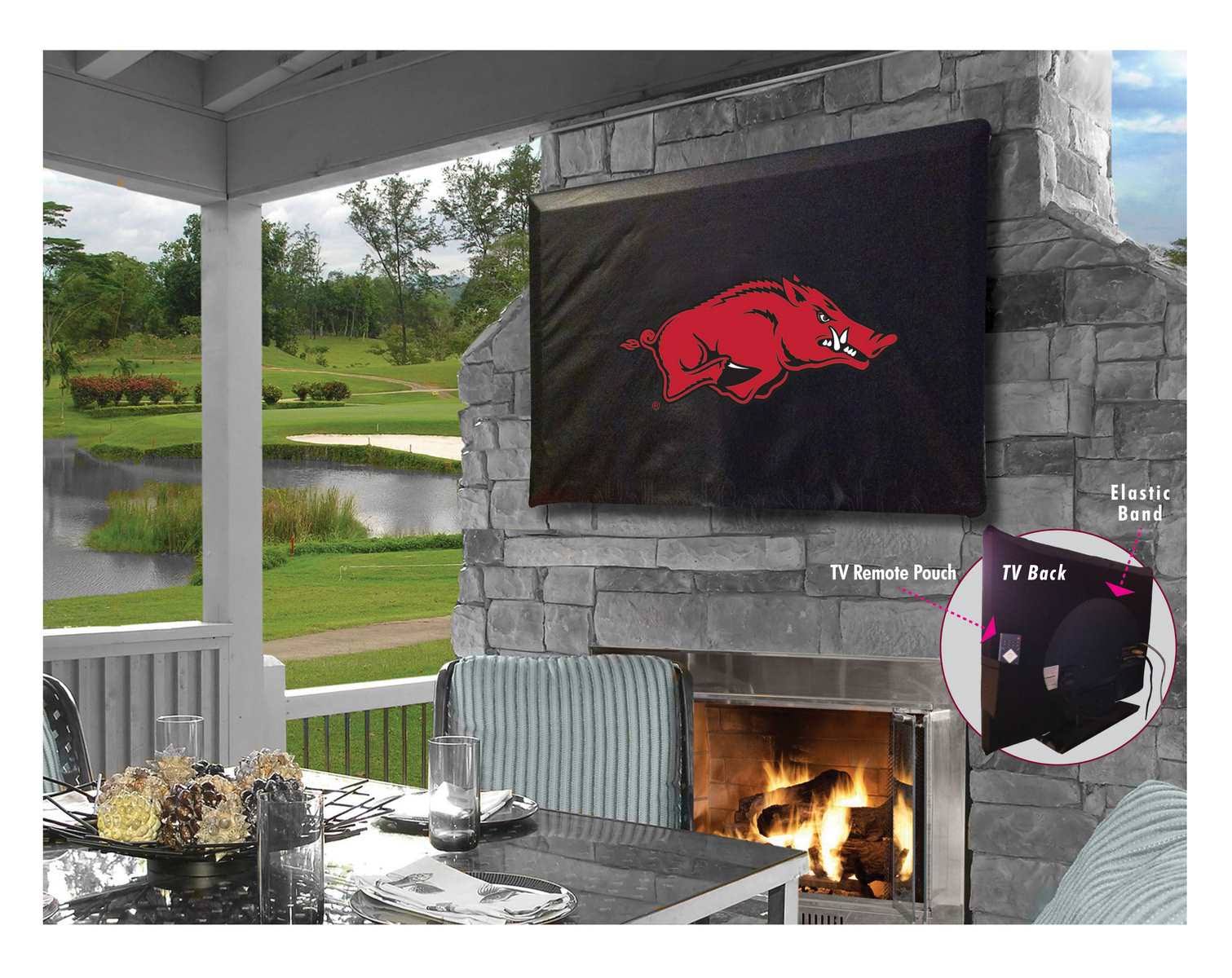 Holland Bar Stool Co. Arkansas Razorbacks Breathable Water Resistant Vinyl TV Cover (30x22-36x22)