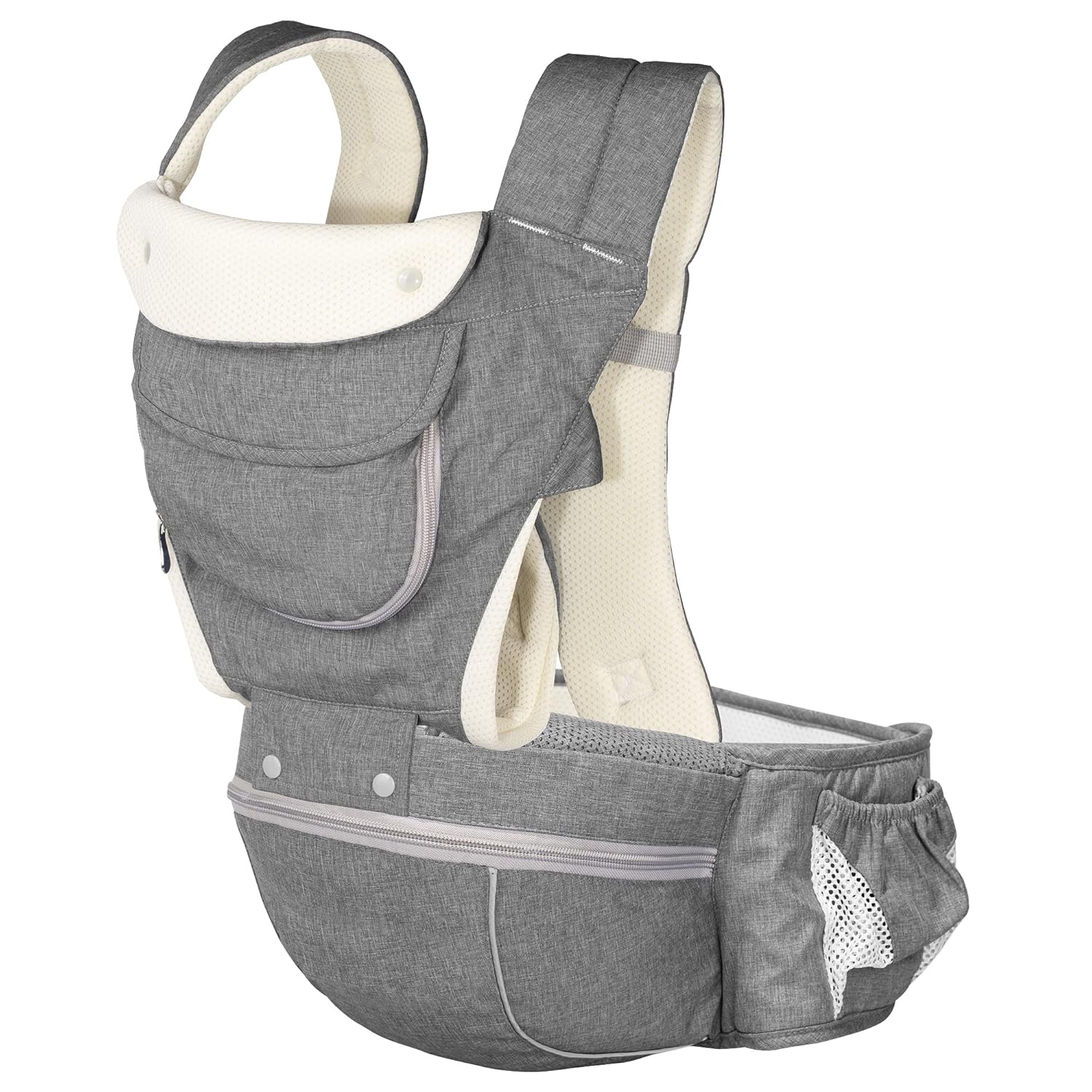 Agudan Baby Carrier Newborn to Toddler, Embrace Carrier with Hip Seat, 6-in-1 Ergonomic Waist Stool 0-36 Months