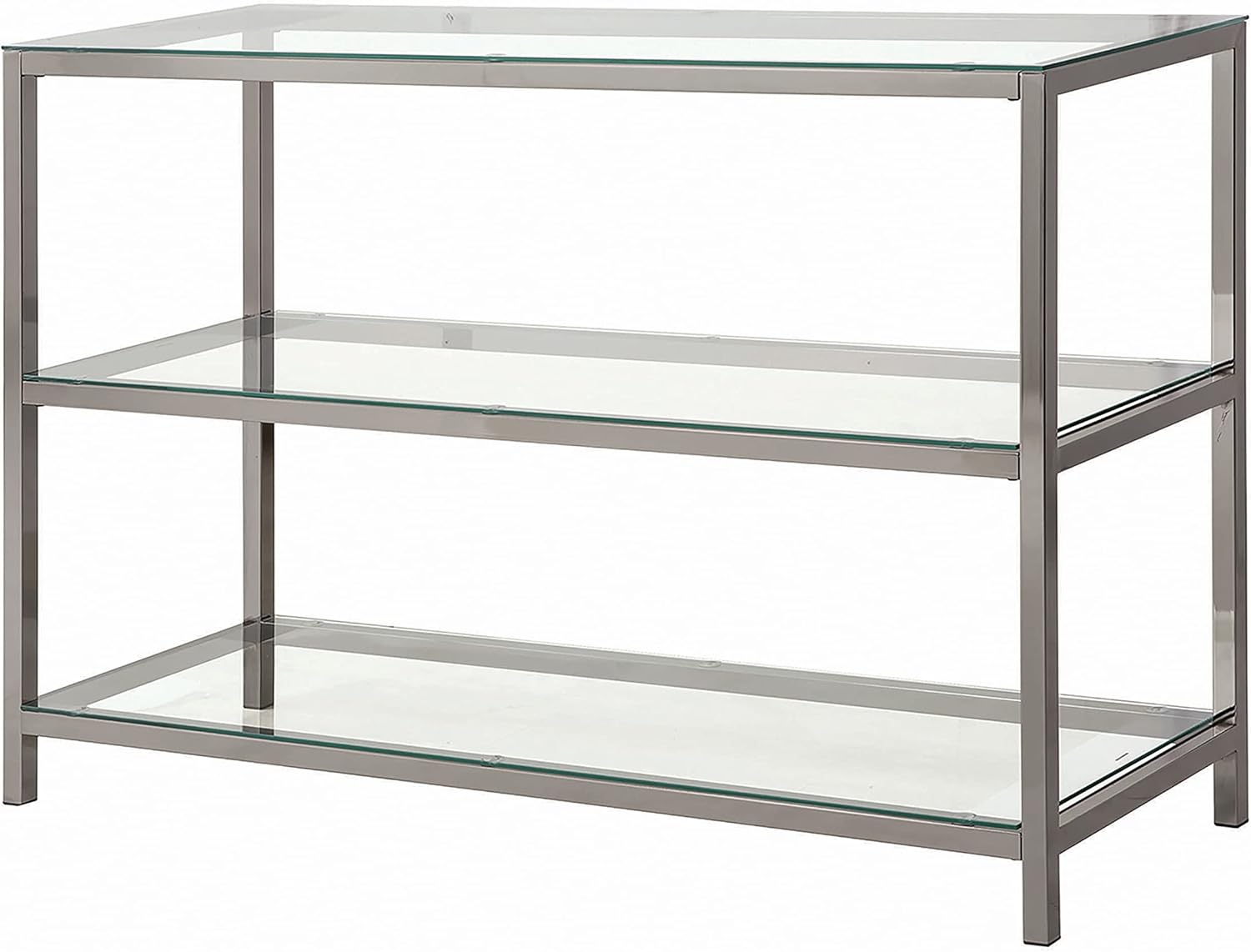 Coaster Home Furnishings 2-Shelf Sofa Table Black Nickel and Clear